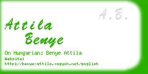 attila benye business card